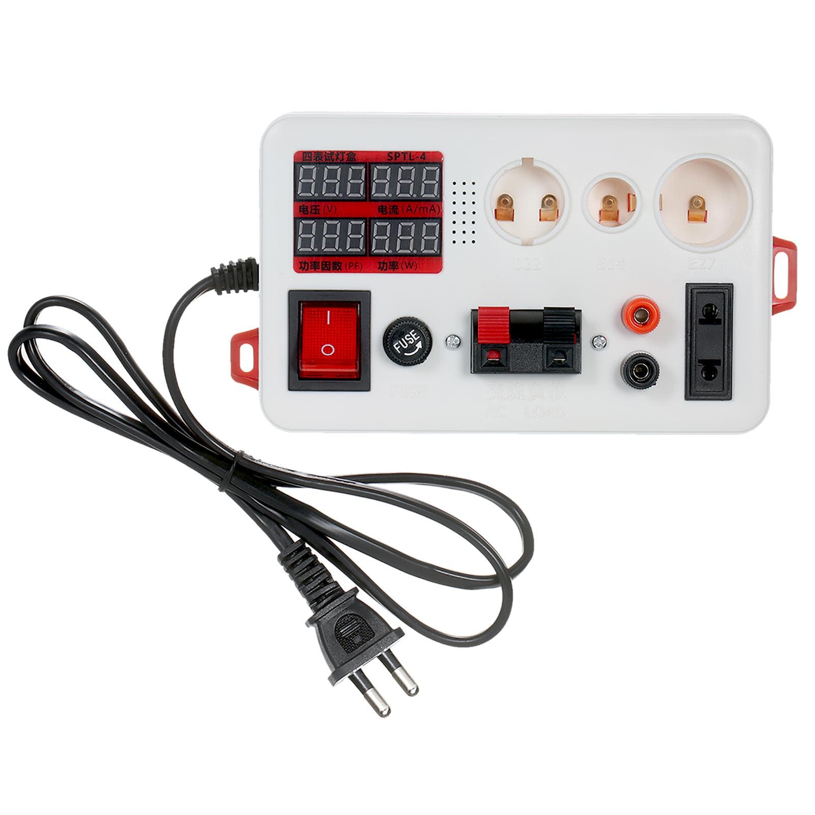 LED Power Tester Lamp Tester Box Test Clamp Electric Power Meter for Bulb Lighting Lamp Lantern EU Plug