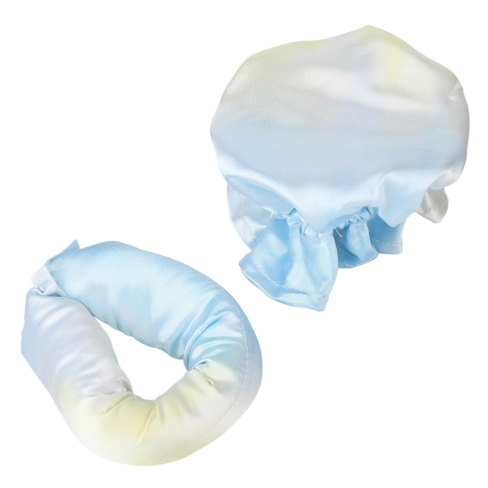 Heatless Curler Tie Dye Portable Soft Satin Heatless Curling Rod Headband for Night Home Blue blue