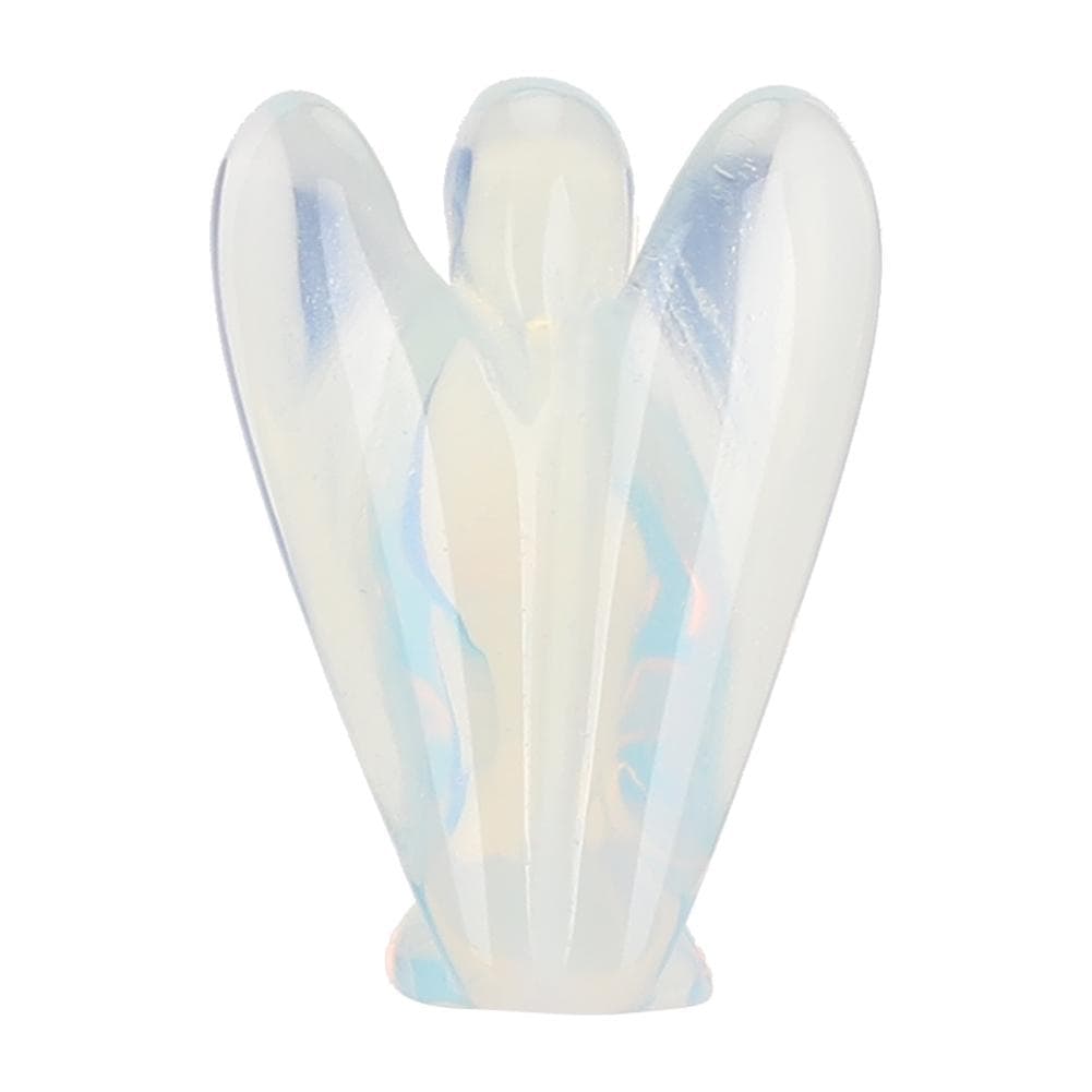 Jade Natural Crystal Angel 3-Dimensional Carving Home Decoration Crafts Ornaments1.5 in Opal Angel