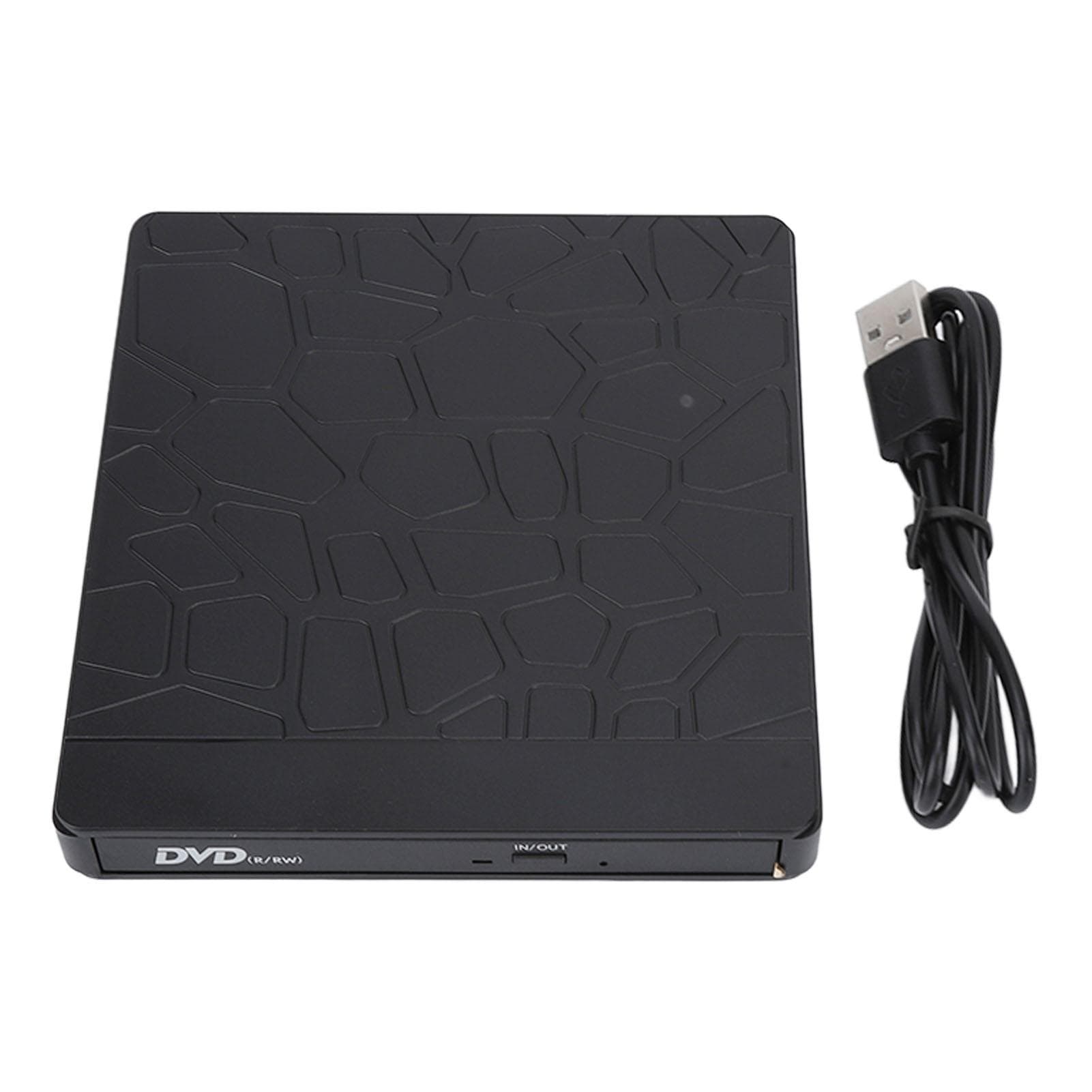 External CD DVD Drive Stone Pattern Portable USB TYPE C Optical Drive Built in Card CD Burner DVD