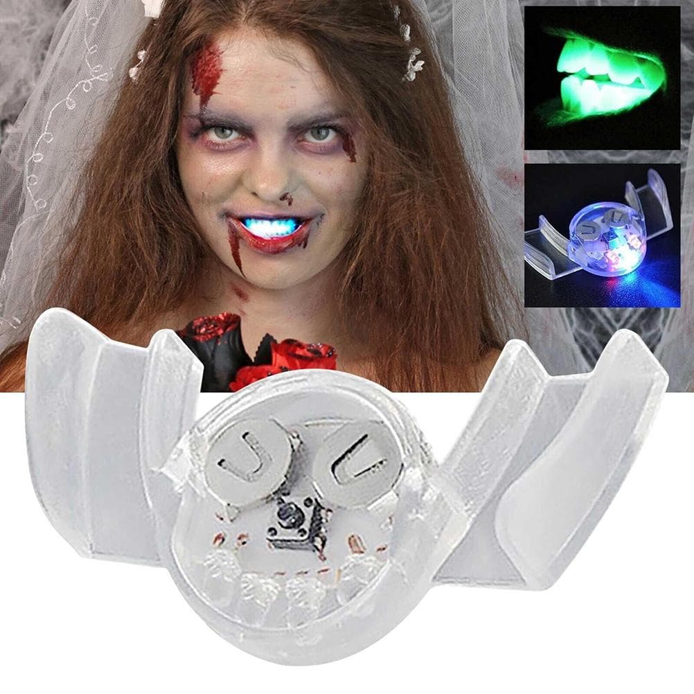 Halloween Glow Braces Toys Flashing LED Mouth Braces Light Up Piece Glow Teeth Halloween Party