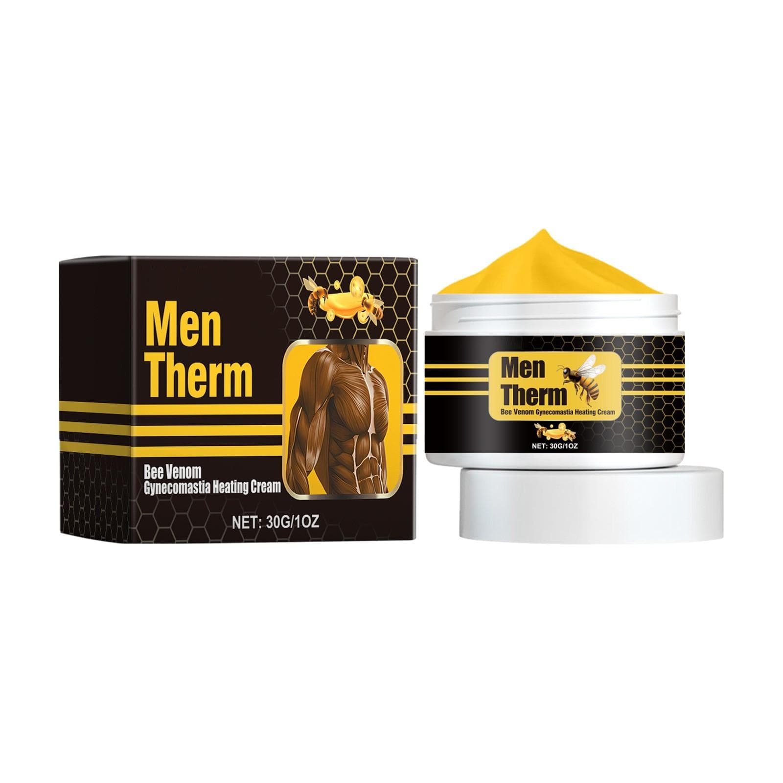 Mentherm Bee Gynecomastia Heating Paste, Best Men Bee Oil, Men Thermal Paste, Men Bee Paste, Gynecomastia Tightening Paste For Men