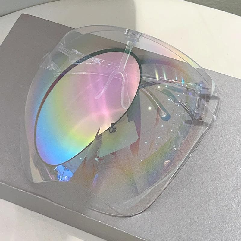 KAMMPT Huge Sports Goggle Futuristic Mirror Cycling Sunglasses Men Women Wrapped Round Anti UV Protective Shades Outdoor