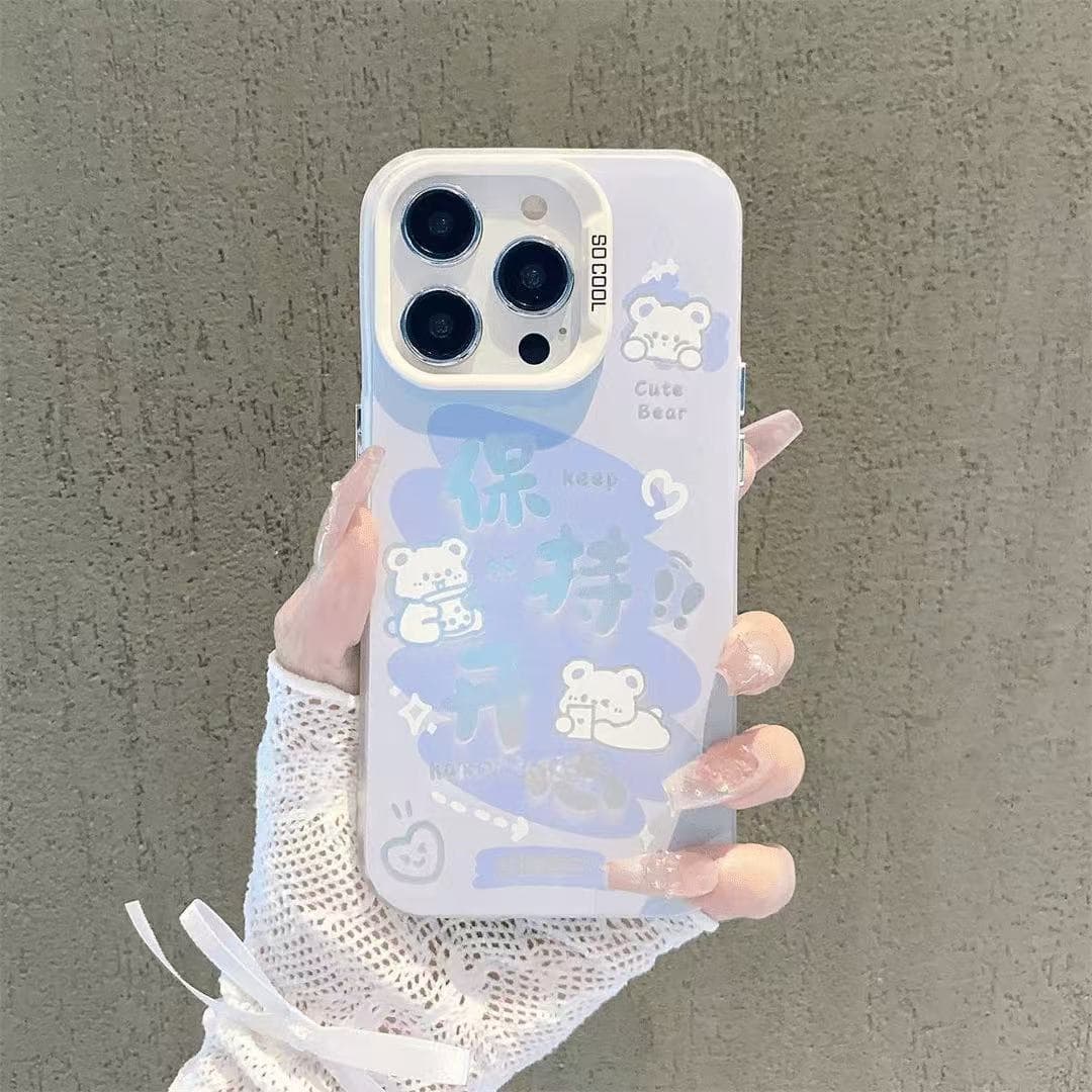 Happy Rabbit Suitable for Iphone16 Mobile Phone Case Apple 15promax Cartoon 14pro Text 13 Girl 12 iphone7p/8p
