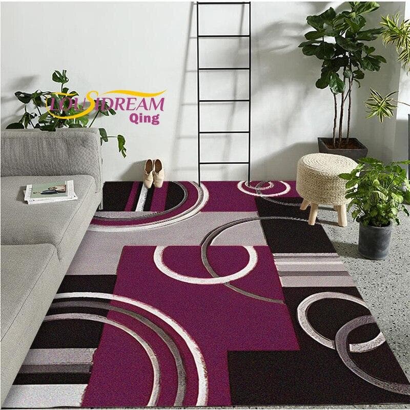 Modern Fashionable Fluffy Soft Rug Red Black Swirl White Area Rug Carpet Modern Abstract carpet 100x150cm