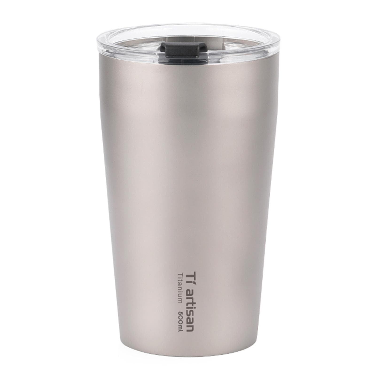 Outdoor Titanium Teacup Double Wall Camping Beer Cup 500ml Water Cup with Lip black