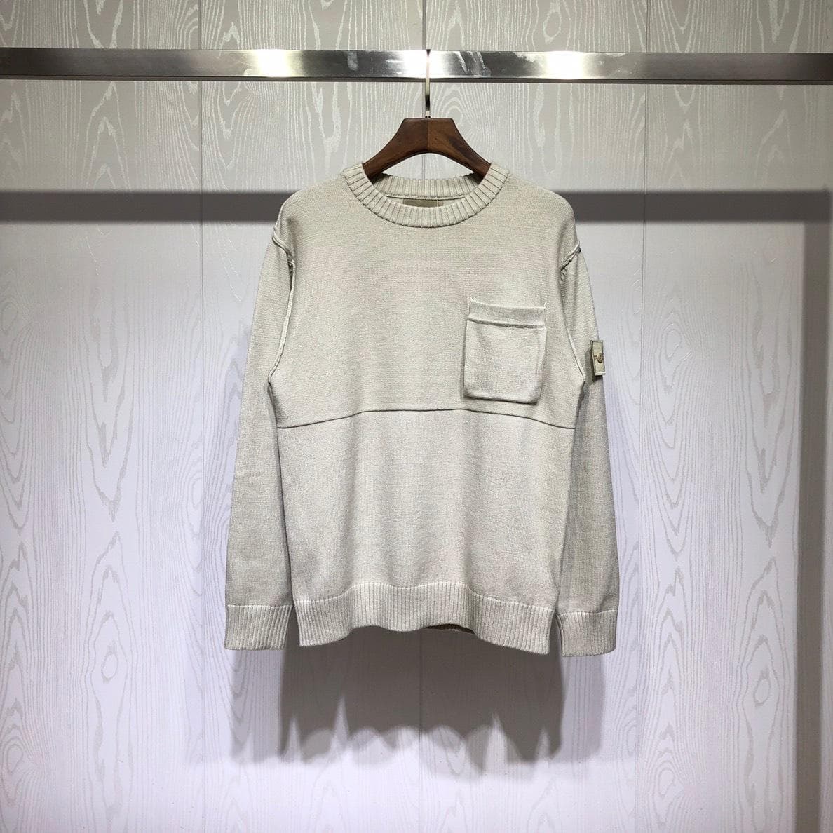 Cross-Border Stone Island Round Neck Unisex Pullover Sweater - European & American Trendy Style L