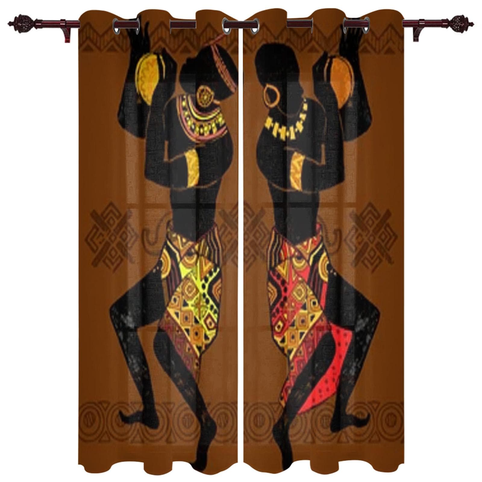Modern Window Curtains African Style Luxury Fashion Curtains for Living Room Bedroom Kitchen Drapes 135W x 230H(cm) x2