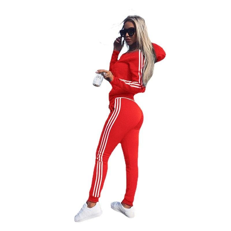 Fashion Ladies Summer Sports and Leisure Suit XL red
