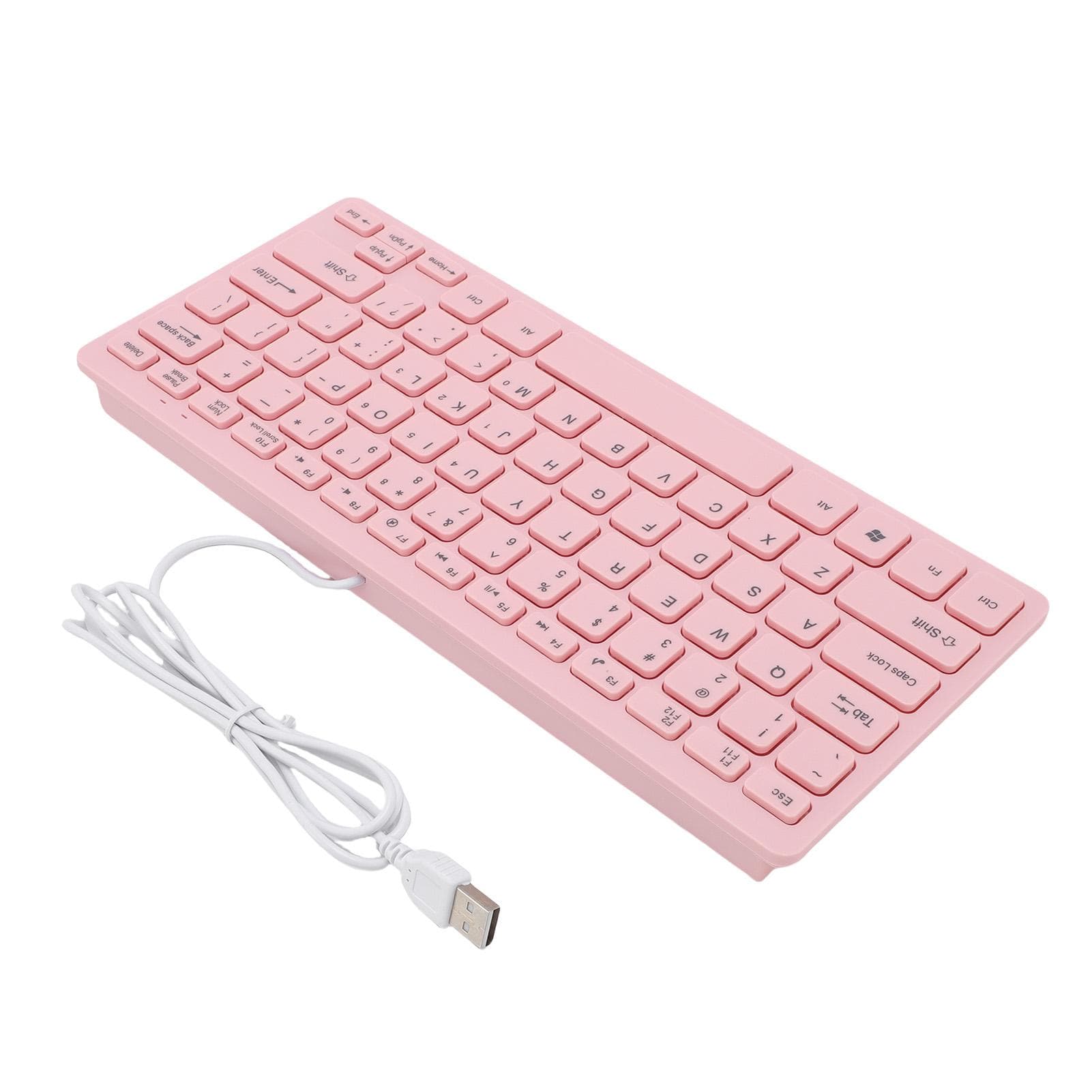 Small Wired Keyboard Roseate Quiet USB 78 Keys Computer Keyboard with Anti Slip Foot Pads for