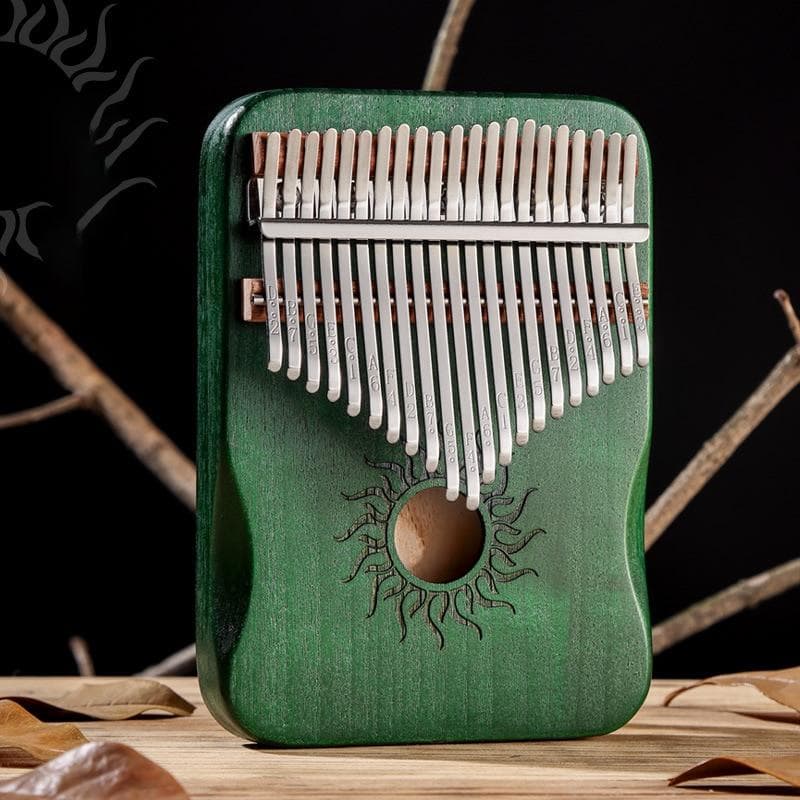 Hluru Kalimba 21 Keys Musical Instrument Full Wood Maple Kalimba 17 Keys with Sound Hole Mbira For Beginner 21 keys green