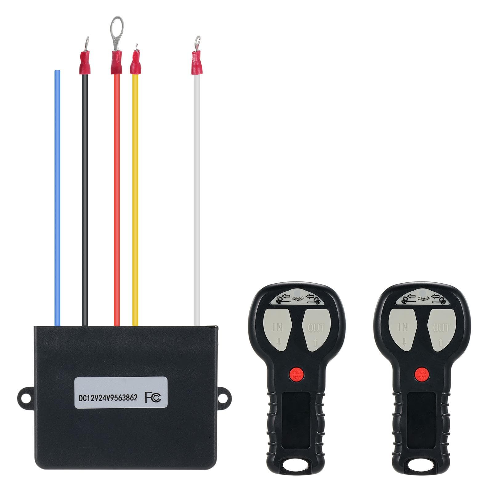 Universal 12V Wireless Winch Remote Control Kit For Jeep Truck ATV SUV Handset Switch black