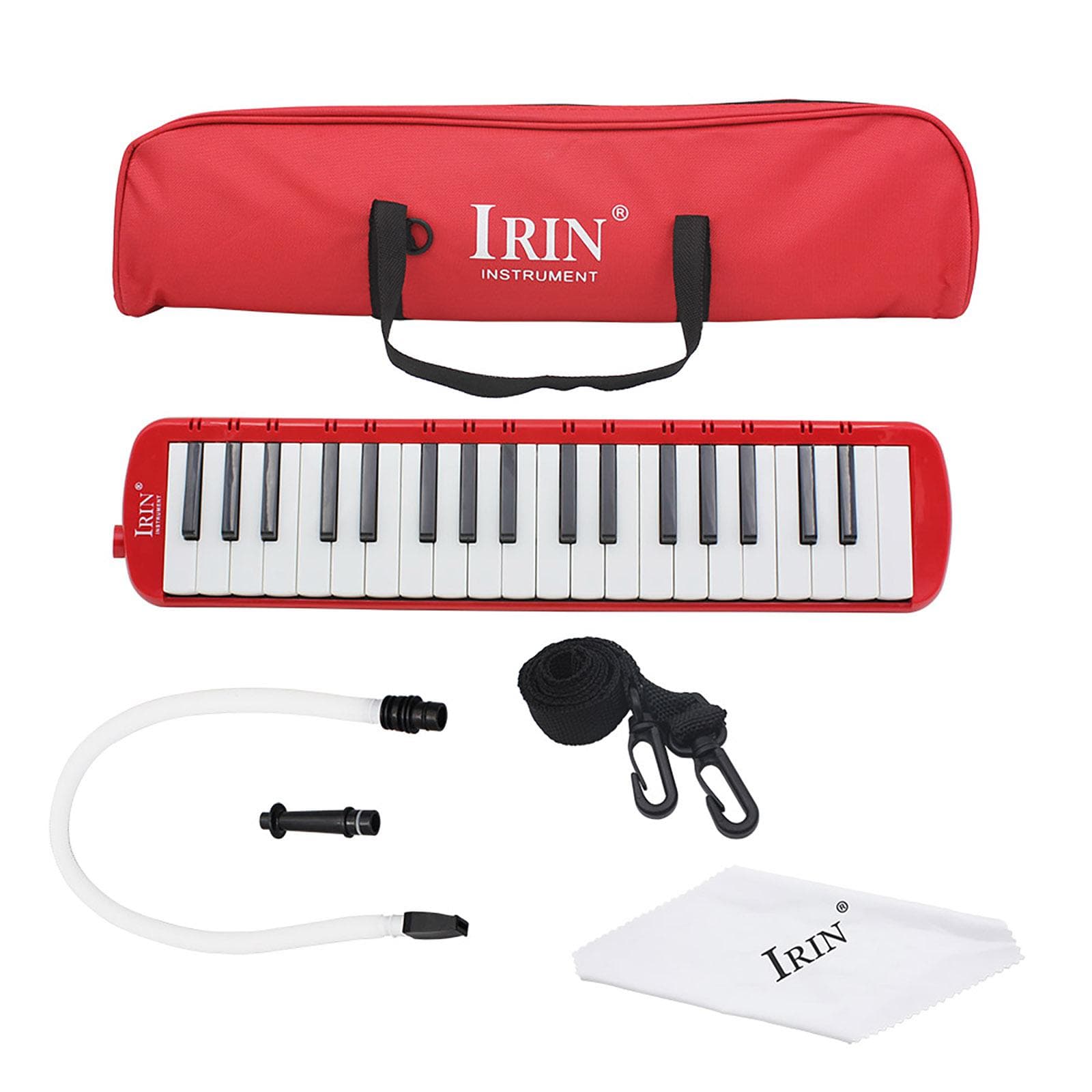 37 Piano Keys Melodica Pianica Musical Instrument with Carrying Bag for Students Beginners Kids 37 keys red