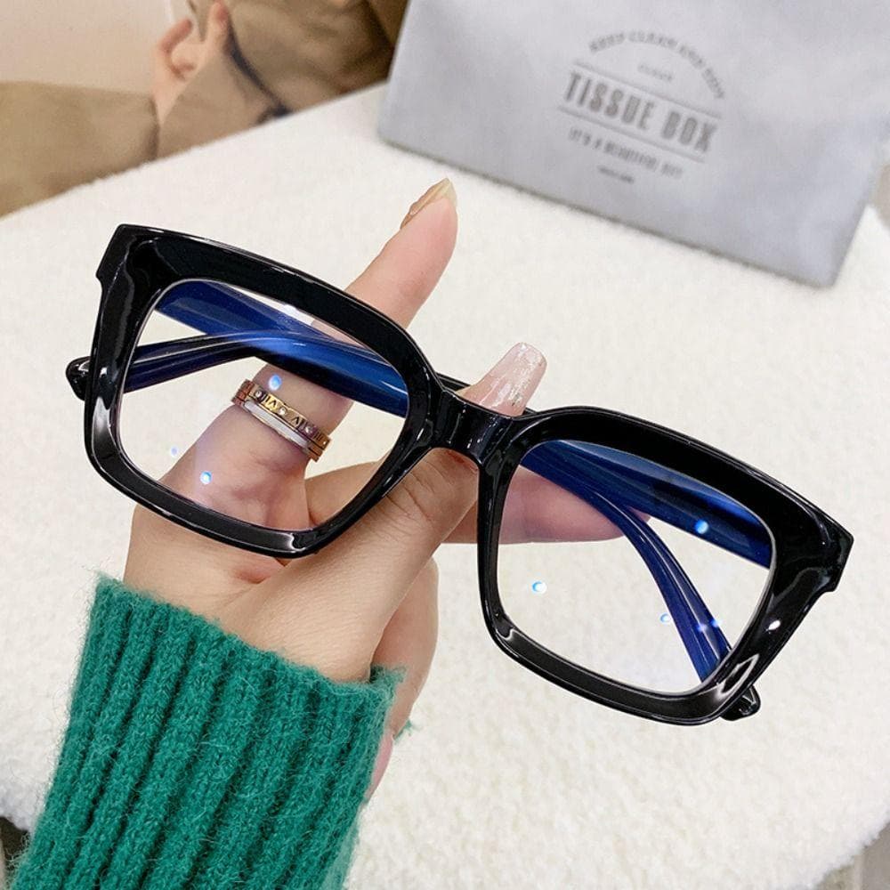 Large Frame Women Square Glasses Fashion Lightweight Casual Eyewear Solid Leopard Transparent Lentes Mujer