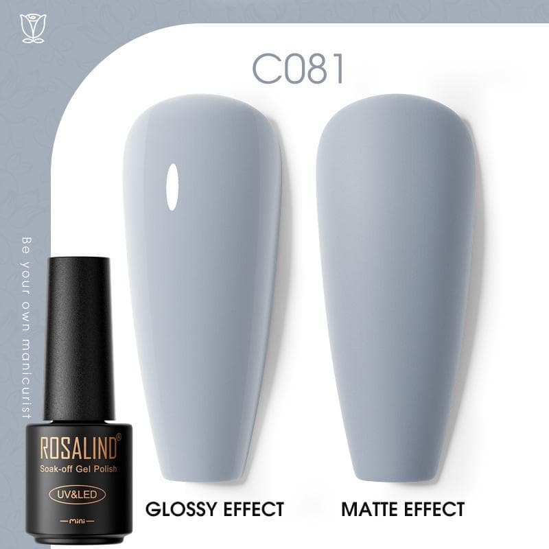 ROSALIND Nail Gel Polish Semi Permanent Varnish Hybrid UV Gel Polish Soak Off Nail Art Gel Top Base Coat Matt Top For Manicure Nail Art RA-C081