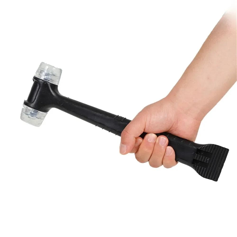 2 In 1 Rubber Hammer with Crowbar for Ceramic Tile Installation Tools Doors Windows black