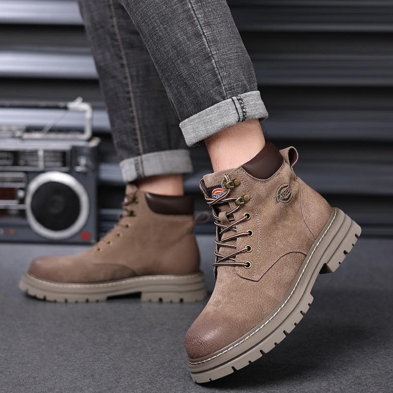 Autumn and Winter Plus Velvet Trend Korean Fashion All-match High-top Retro British Style Martin Boots Light Casual Shoes Men 44