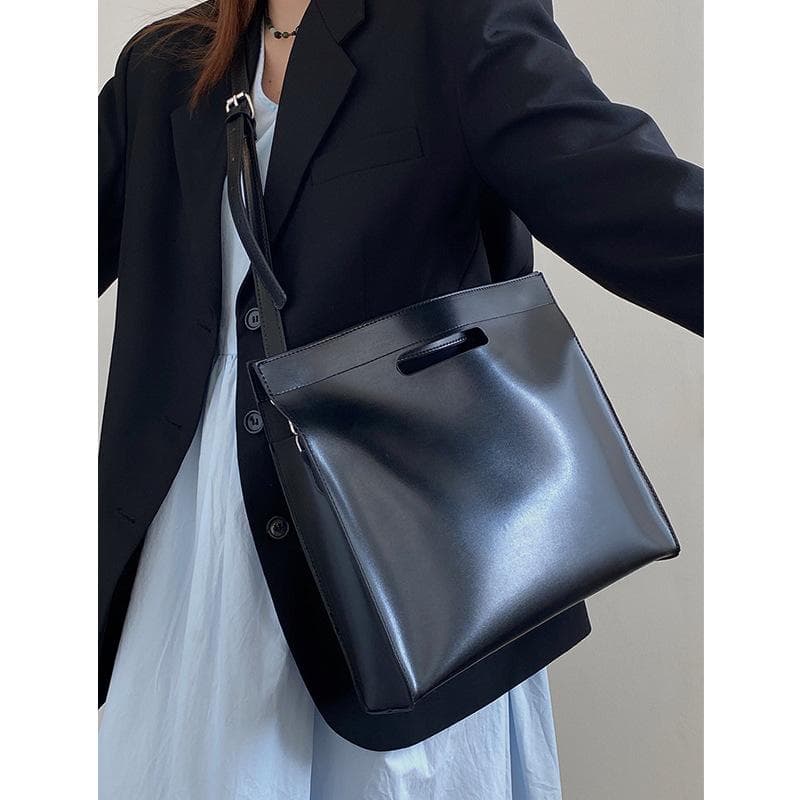 Women's Briefcase, Single-shoulder Crossbody Bag, Fashionable and Trendy Women's Bag, Versatile Handbag, Large-capacity Tote Bag black