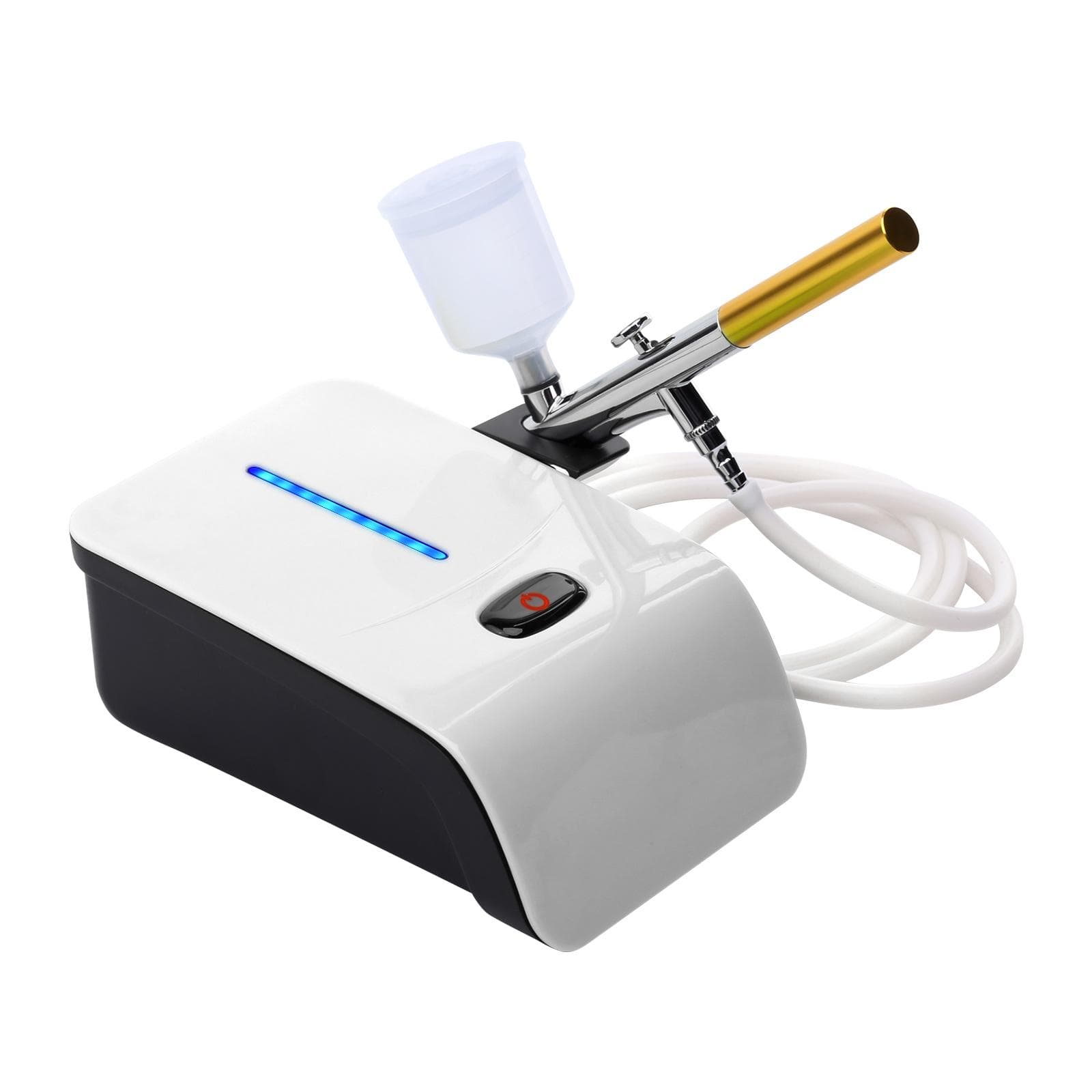 Multi-functional Airbrush Kit with Compressor Handheld Air Brush Set Dual-Action 5-level Adjustable US Plug white