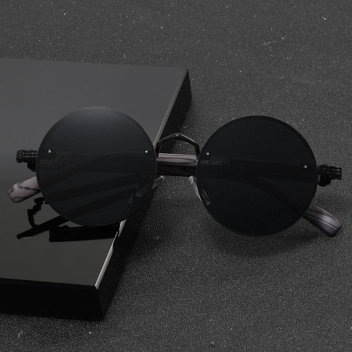 Fashion Retro Round Metal Punk Sunglasses Versatile Men's Personalized Stylish Eyewear