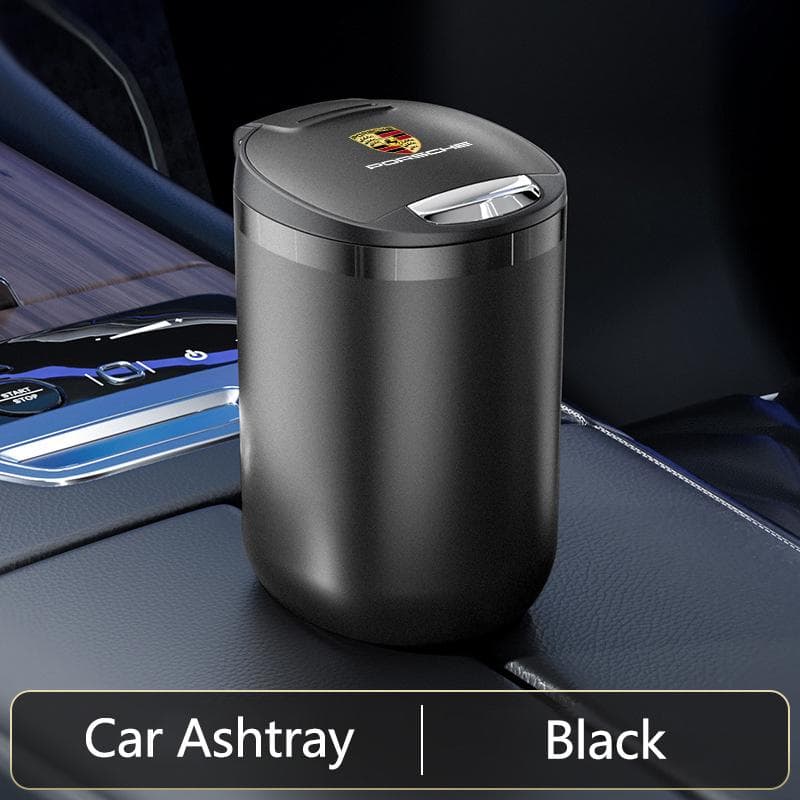 Car Logo Ashtray Portable Garbage Box Storage Holder Accessory For Porsche 911 Cayenne Carrera-GT 928 Panamera Boxster Macan 918