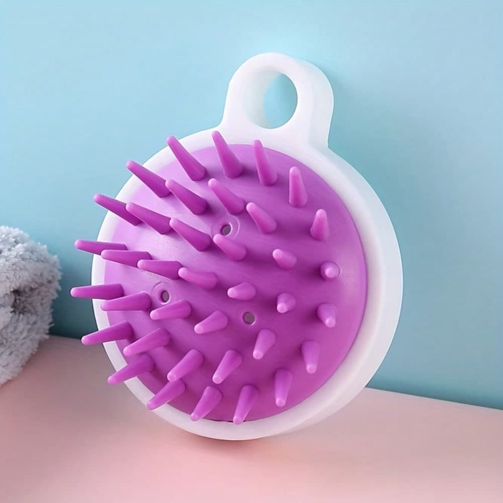 1 Piece Scalp Cleaning Massage Hair Comb, Soft Tooth Hair Brush, Hair Washing Tool For Home Scalp Care purple