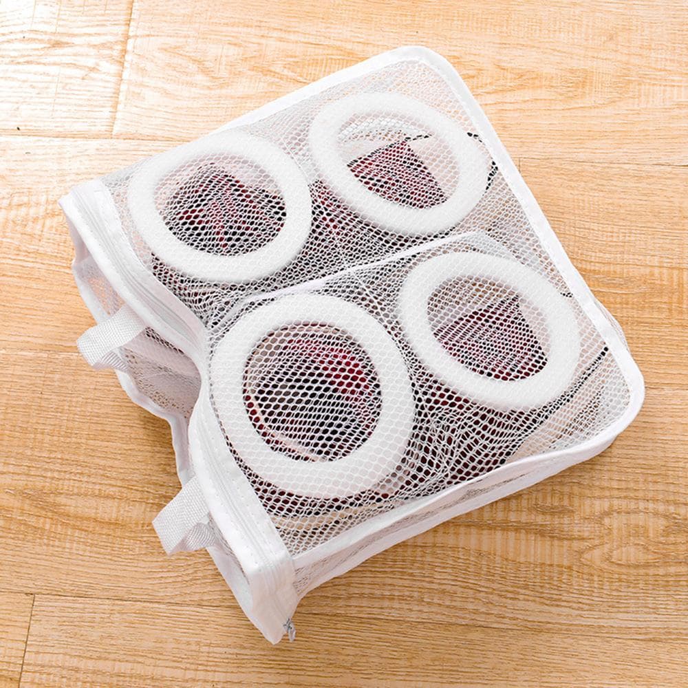 1PC Laundry Bag Protection Bag Lazy Person Shoe Bag Bra Underwear Bag Protection Bag Shoe Built-In Divider white