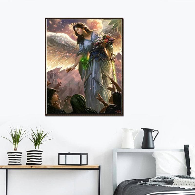 Diamond Craft Painting Diy Rubik's Cube Diamond Embroidery Angels Come To Earth Mosaic Gift Diamond 20X30CM