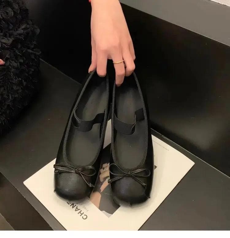 Luxury Satin Silk Ballet Shoes Woman Classic Square Toe Bowtie Elastic Band Ballerina Flats Ladies Soft Loafers 39 black
