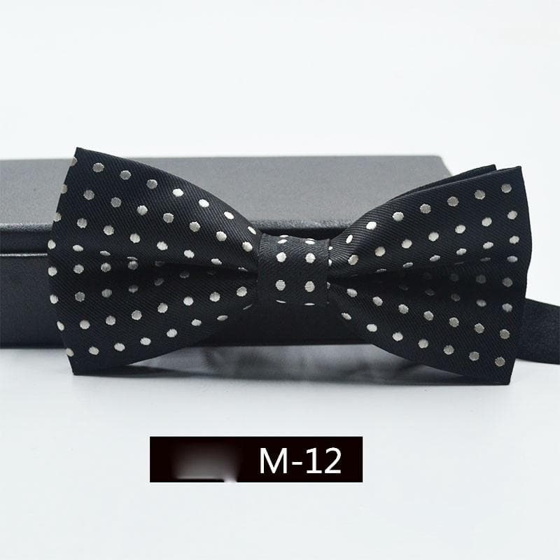Striped Formal Satin Bow Tie Wedding Classic Adjustable Neckties Fashion Men 6*11cm black