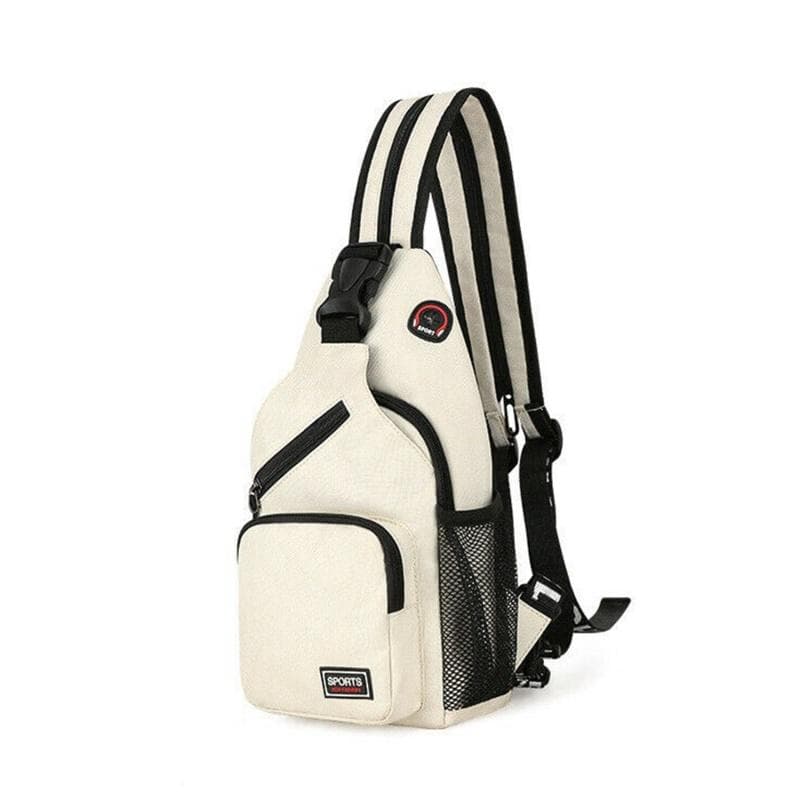 Crossbody Bag One Shoulder Oxford Cloth Chest Bag Crossbody Leisure Multifunctional Backpack Handbag white