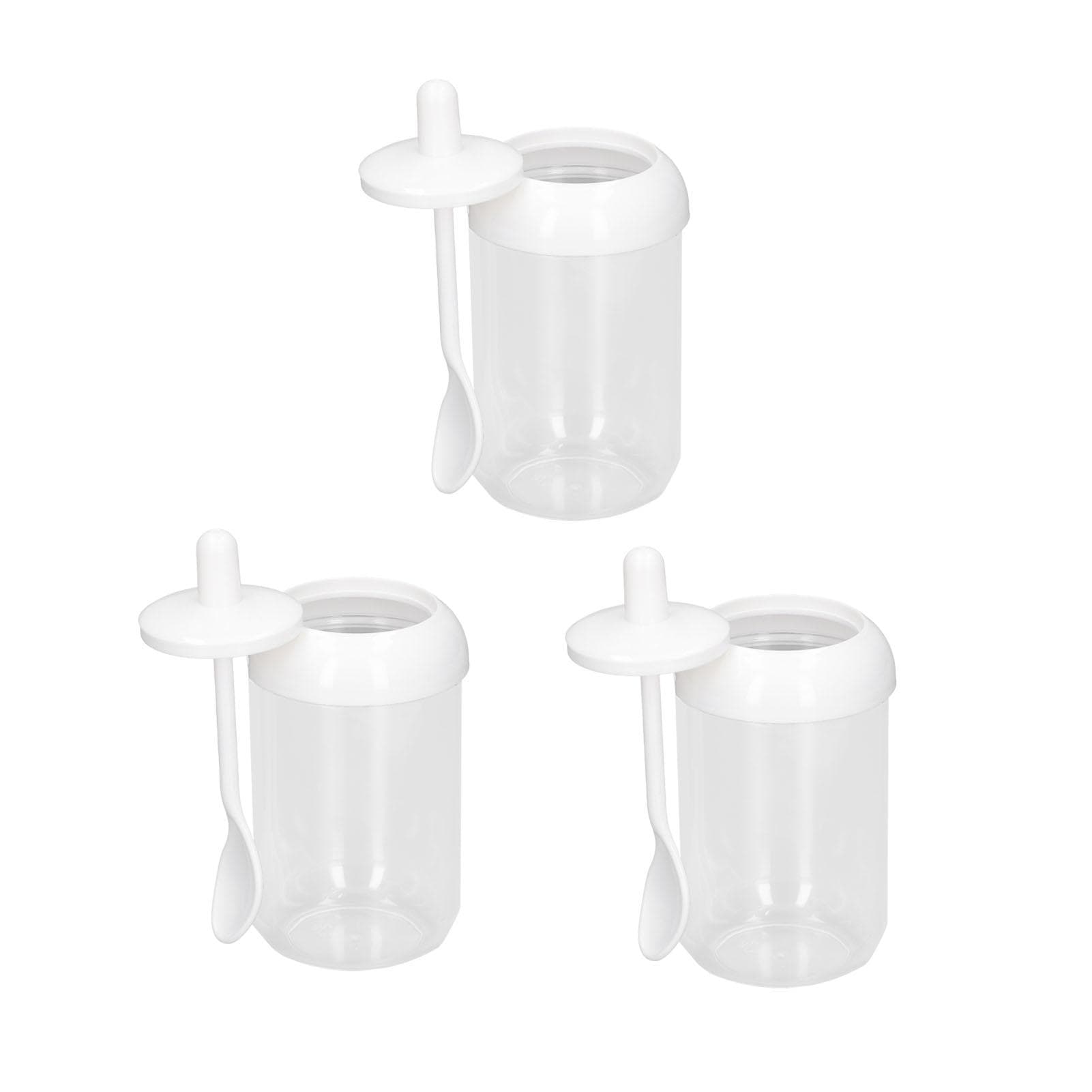 3PCS Seasoning Box with Spoon Transparent Spice Bottle Sealed Spice Container for Kitchen