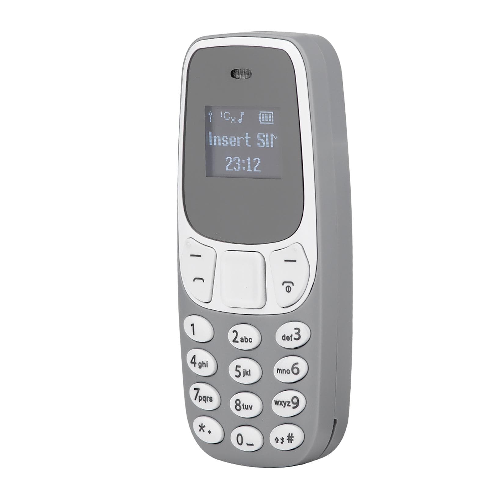 Wireless Bluetooth Dialer cellphone Hand free Dual SIM Card Mini Mobile Backup Phone Mic Gray gray