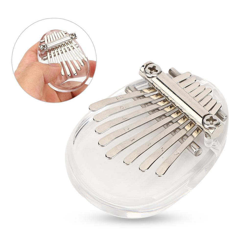 Thumb Piano 8 Keys Mini Portable Acrylic Material Decoration Gift Musical InstrumentOval Crystal
