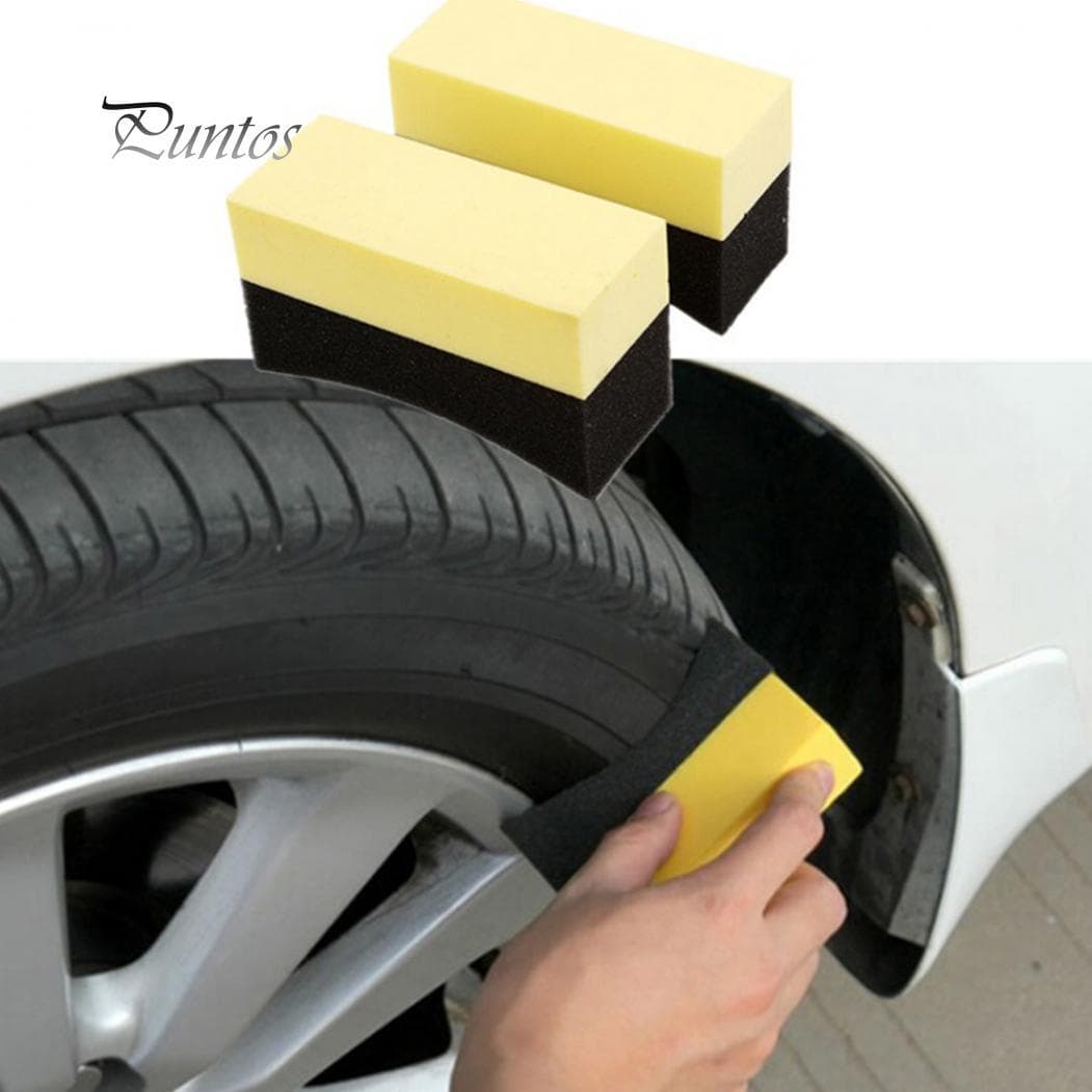 2Pcs Auto Car Wheel Tyre Dressing Waxing Polishing Brush Sponge