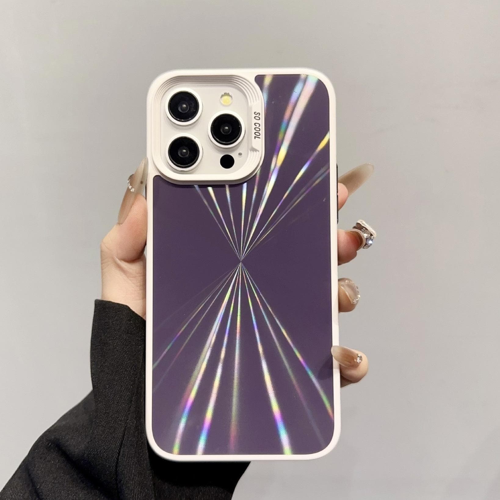 Applicable To Apple 15PRO Aurora Color Contrast Color IPhone14/13MaxCD Pattern Protection Case Apple 15Plus purple
