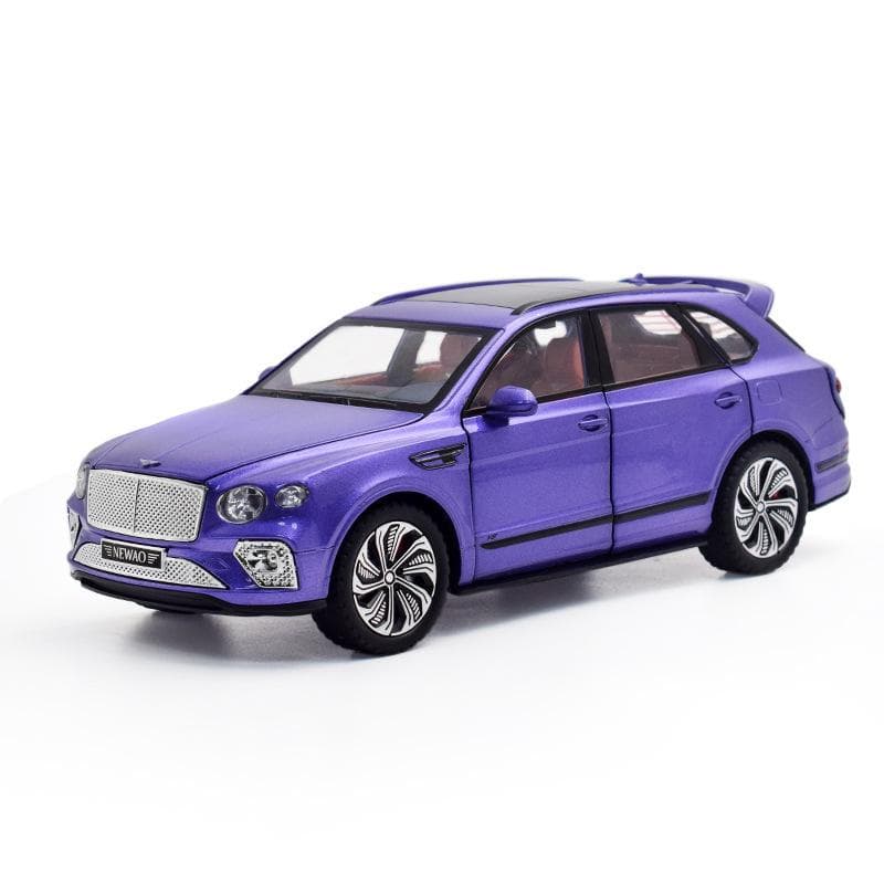 1/24 Scale Bentley Bentayga Diecast Car Model Toy, Pull Back Toy Vehicle with Sound and Light for Kids Toddler Boys Girls Gift Collection 1/24-21.5x8.2x7.3cm purple