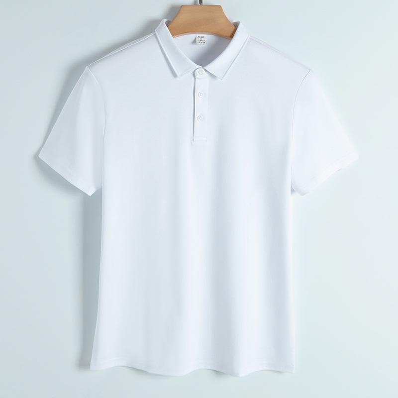 190g Horse Cotton 160 Mercerized Cotton Polo Shirt Shirt Collar Business Casual Solid Color Short Sleeve Men Polo Shirt Men 5XL