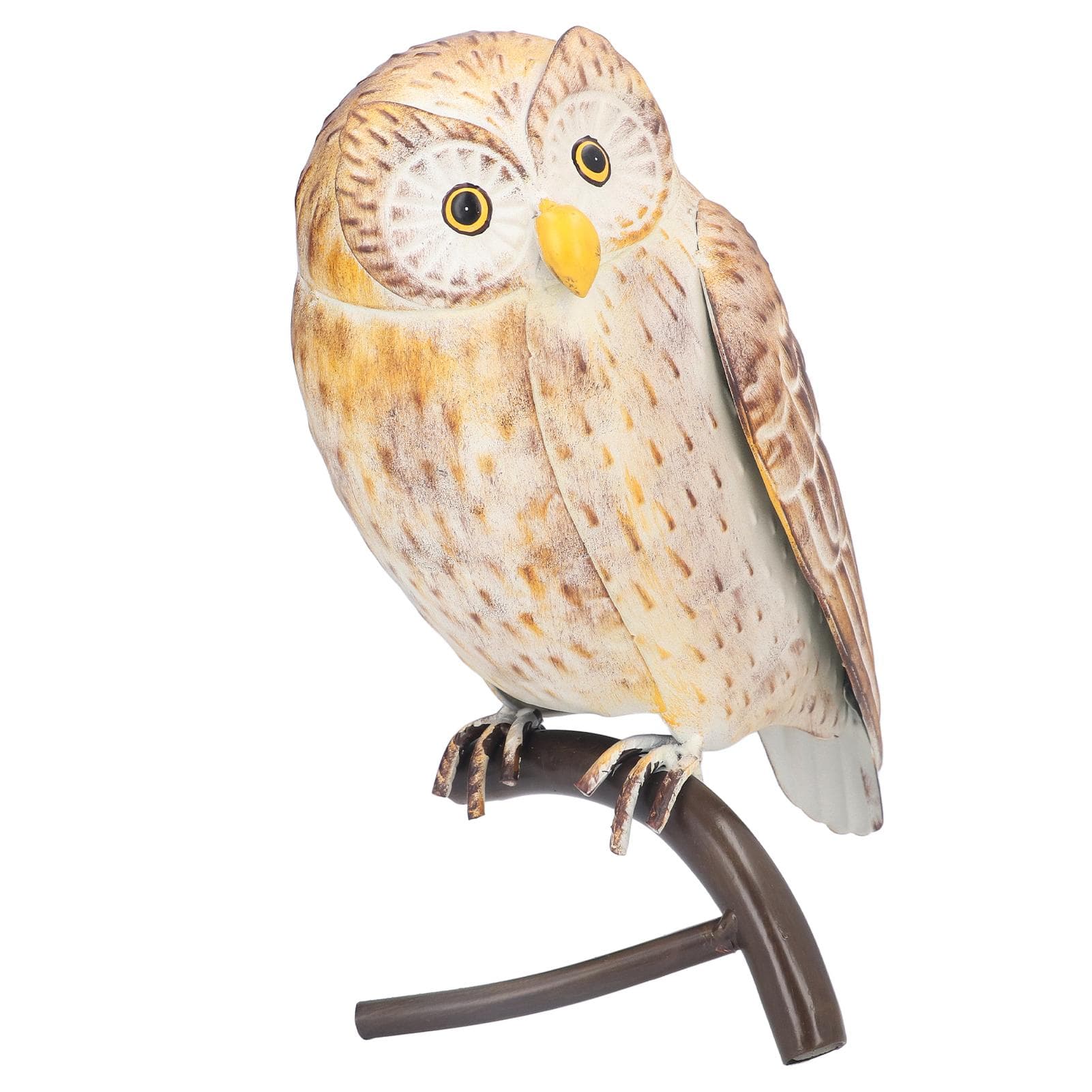 Owl Sculpture Iron Lifelike Decorative Desk Owl Statue Crafts Ornament for Garden Home Office