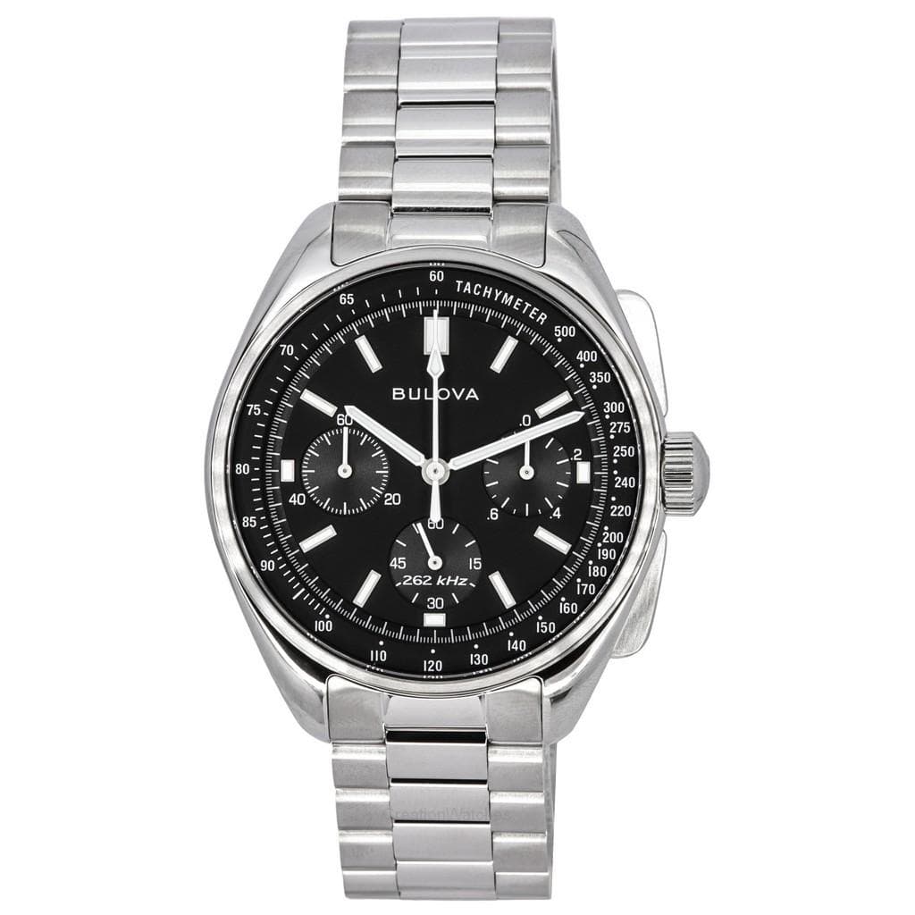 Bulova Lunar Pilot Archive Series Special Edition Chronograph Black Dial Quartz 96K111 Men's Watch With Extra Strap black