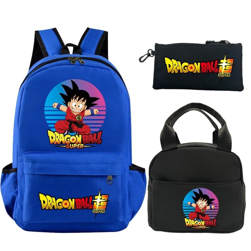 3Pcs/set Backpack Dragon Ball Printed Bookbag with Lunch Bag Pencil Case Teenager Children Girl Boy Schoolbag Rucksack