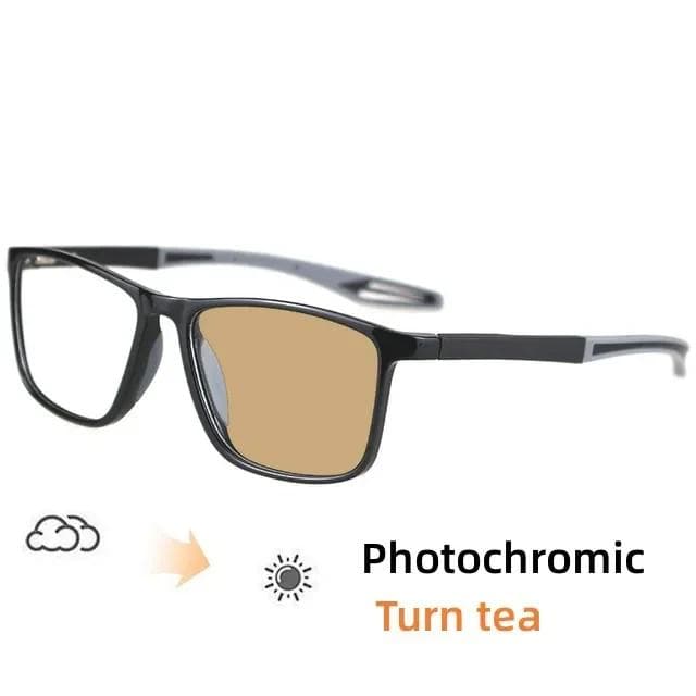 Photochromic Sports Myopia Glasses Anti Blue Light Outdoor Sunscreen Fashion Trend Near Sight Glasses for Men Women -4.0