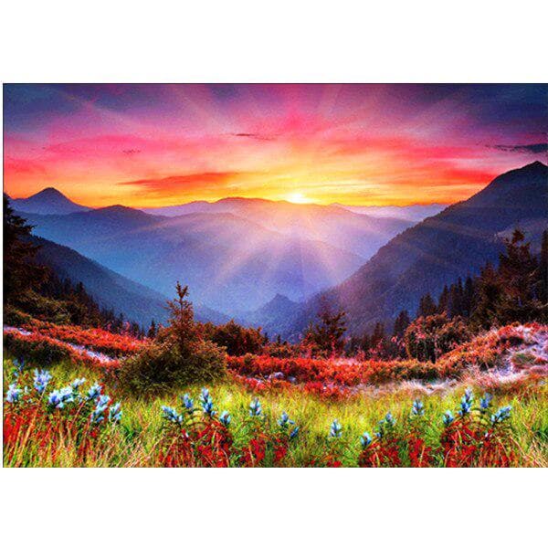 5D DIY Diamond Painting Seaside Landscape Full Circle Rhinestone Diamond Embroidery Scenery 20X30CM light blue