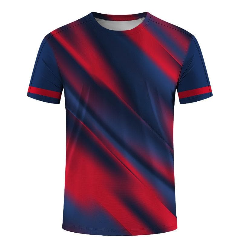 New Summer Men's Sports Top 3D Digital Printed Loose Short Sleeve Round Neck T-shirt M