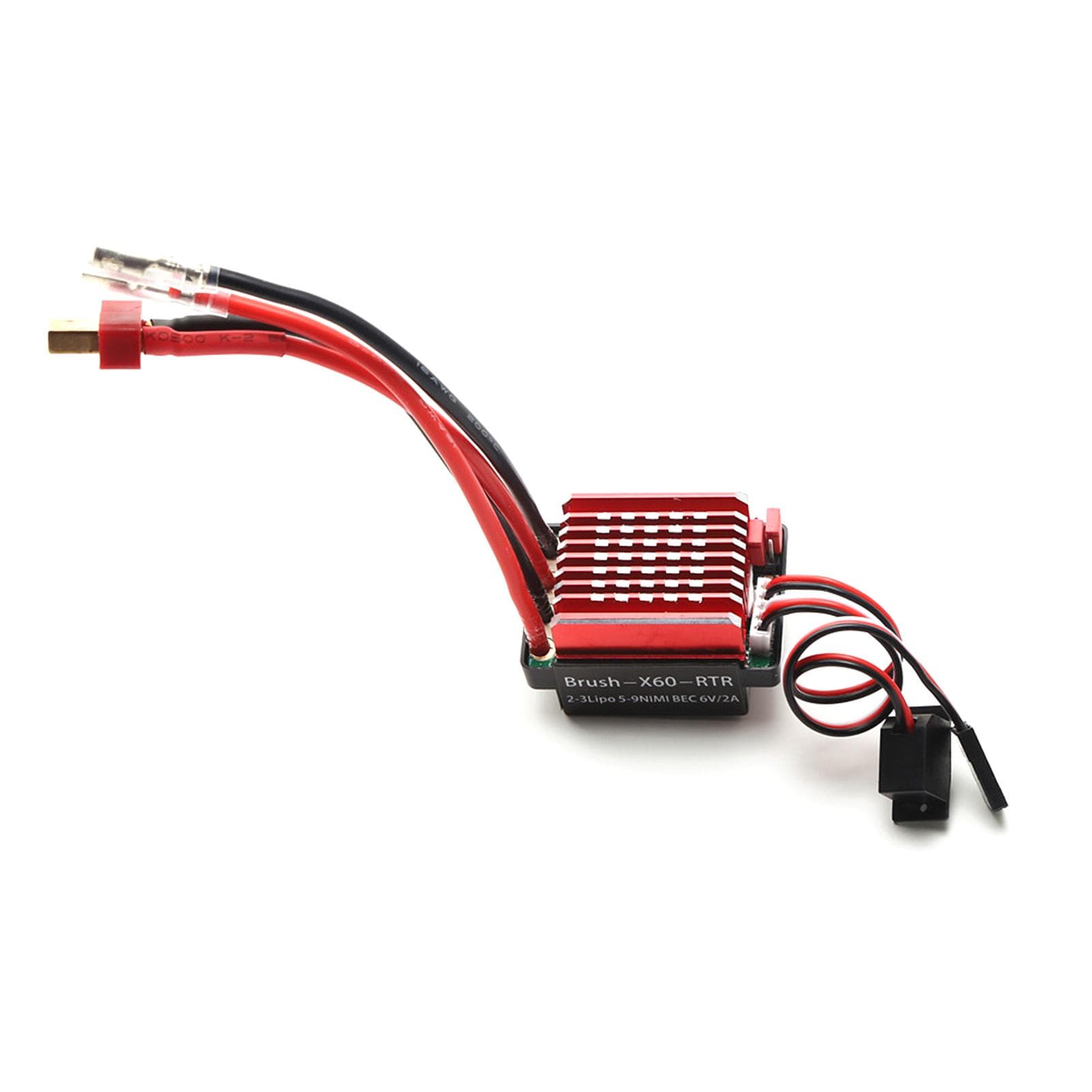 60A Brushed ESC Electronic Speed Controller Tamiya Plug 6V 2A BEC Replacement for 1/10 Traxxas TRX4 T Plug red