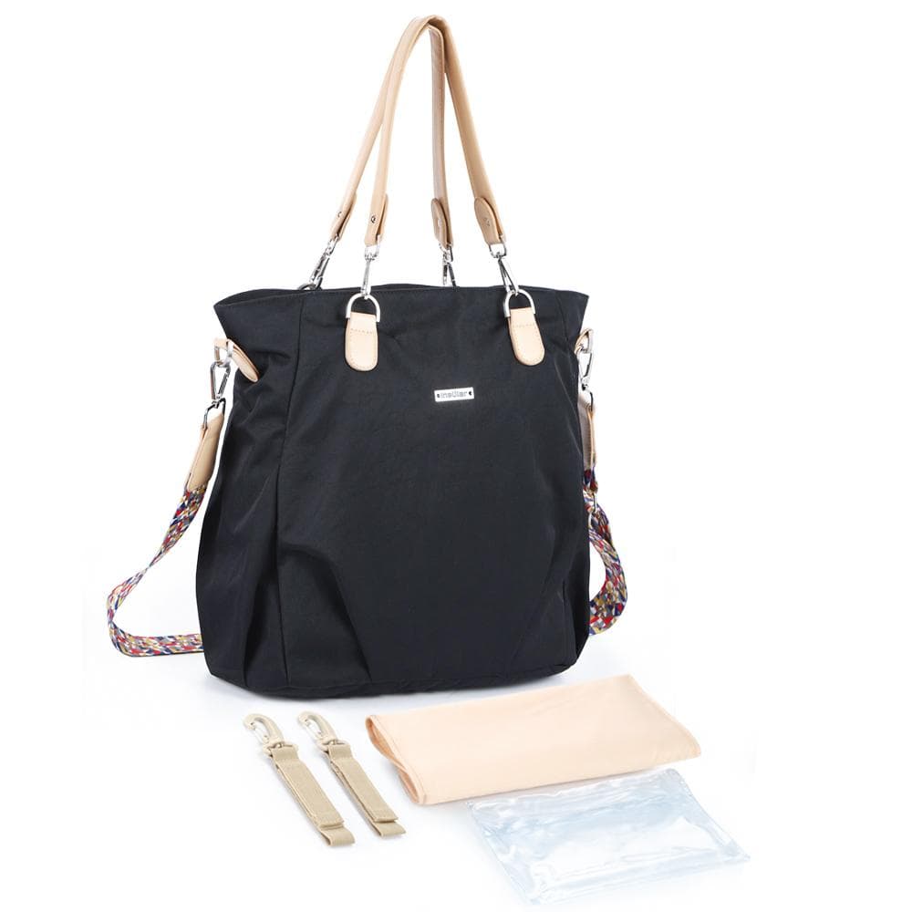 Insular 10084 Multi-functional Diaper Bag Water-proof Nylon Baby Backpack with 9 Independent black