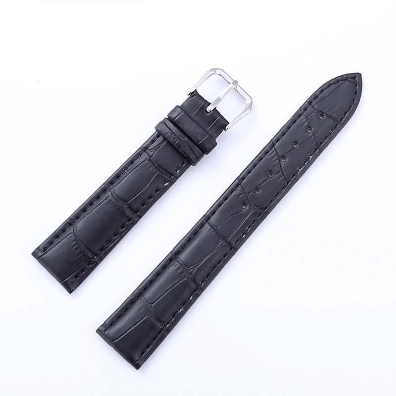 Genuine Leather Watchbands 12/14/16/18/20/22/24 Mm Watch Band Strap Steel Pin Buckle High Quality Wrist Belt Bracelet 14MM black
