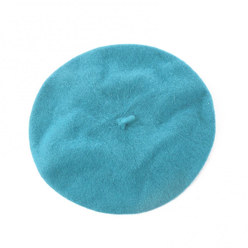 Women Girl Solid Color Warm Winter Beret French Artist Beanie Hat Ski Cap lake blue