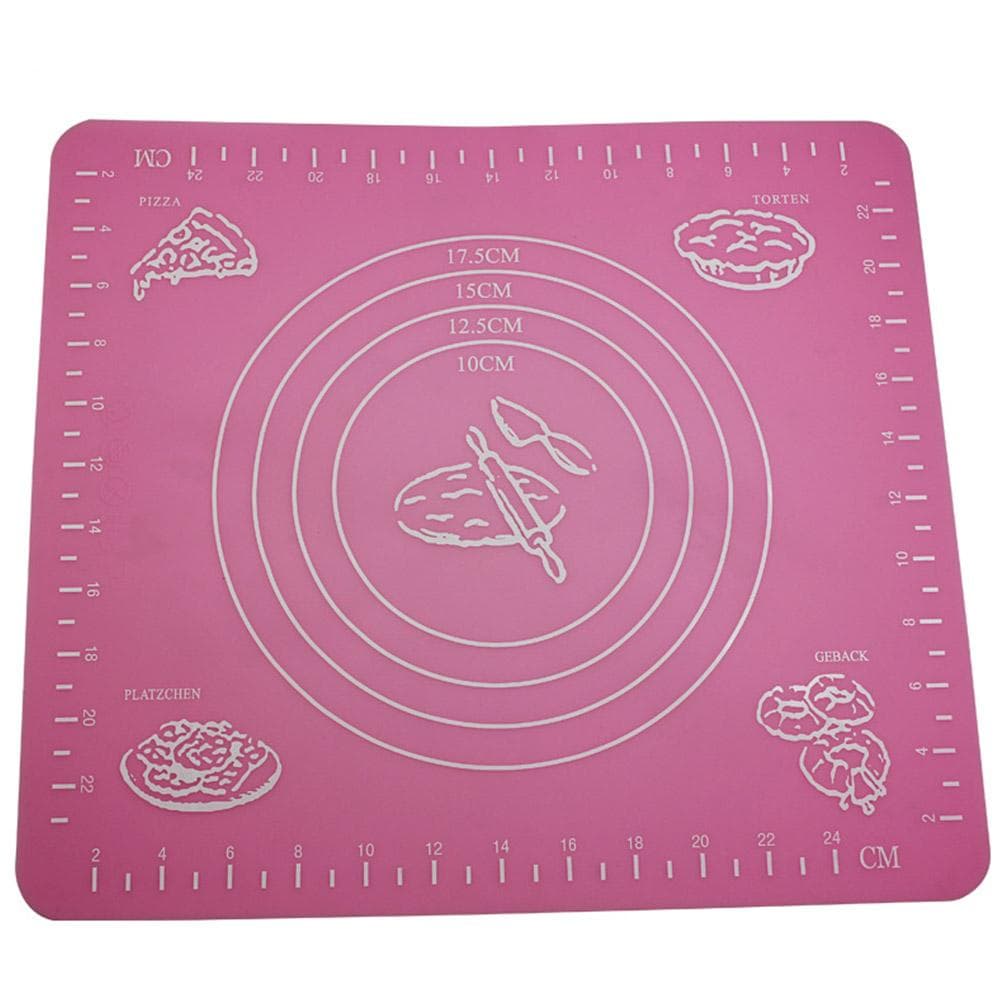 Baking Silicone Kneading Mat Non Stick Dough Rolling Sheet Pad (Pink 26 * 29cm) Pink