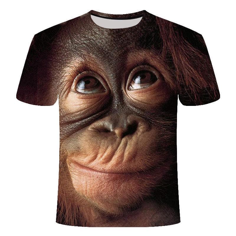 3D Fashion Funny Monkey Graphic t shirts Summer Casual Animal Pattern Men's t-shirt New Hip Hop Print Short Sleeve t-shirts Tops 6XL